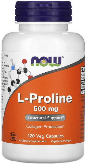 

Для выработки коллагена Now Foods - L-Proline 500 мг (120 капсул)
