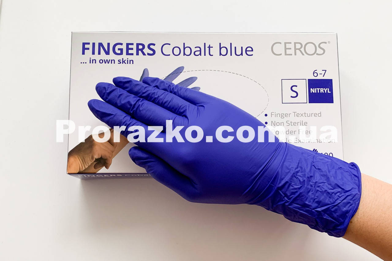 

Нитриловые перчатки CEROS,  (6-7), синие, 100 шт, Синий