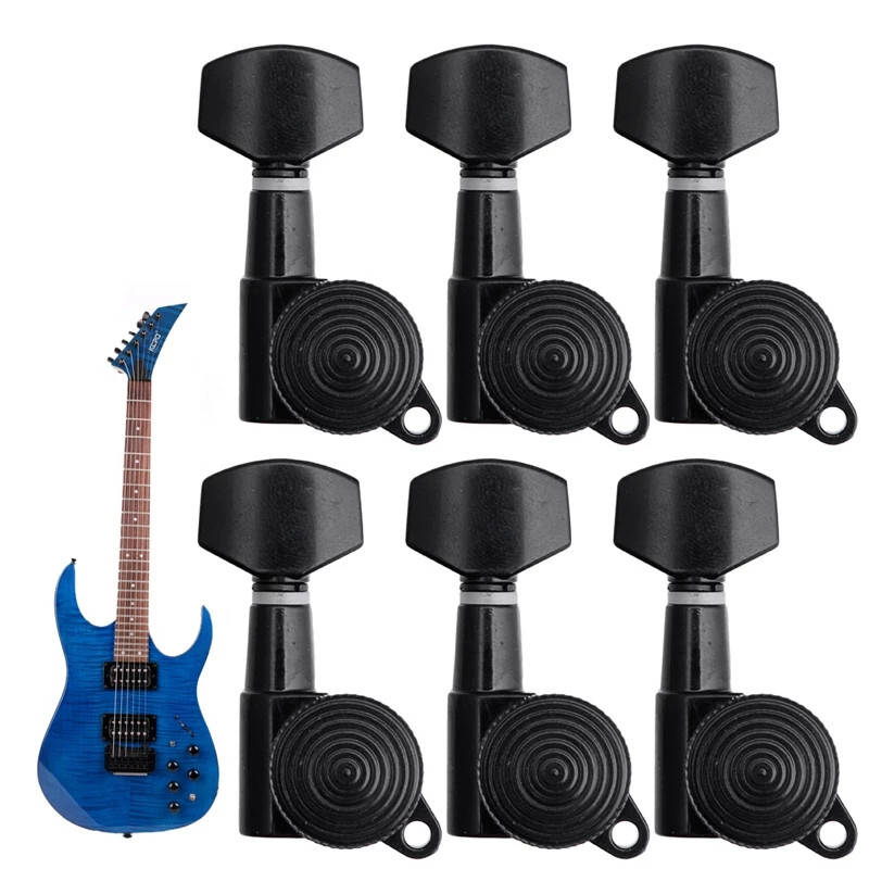 

Колки локовые для электрогитары и акустической гитары 6R Lock черные кілки гитари електрогитари