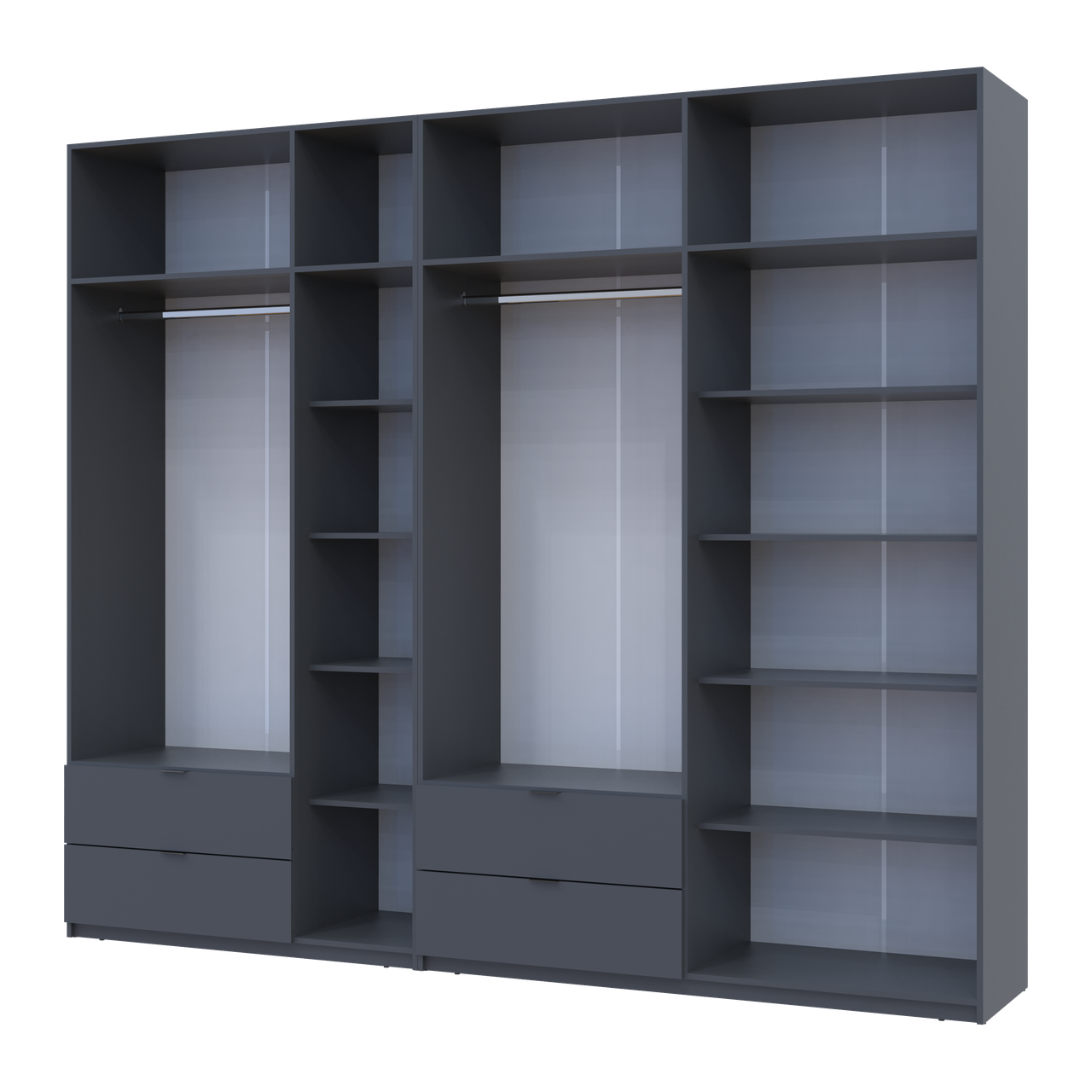 Розпашна Шафа для одягу Doros Лукас Графіт 3+4 ДСП 280х50х240 (42005121) 6