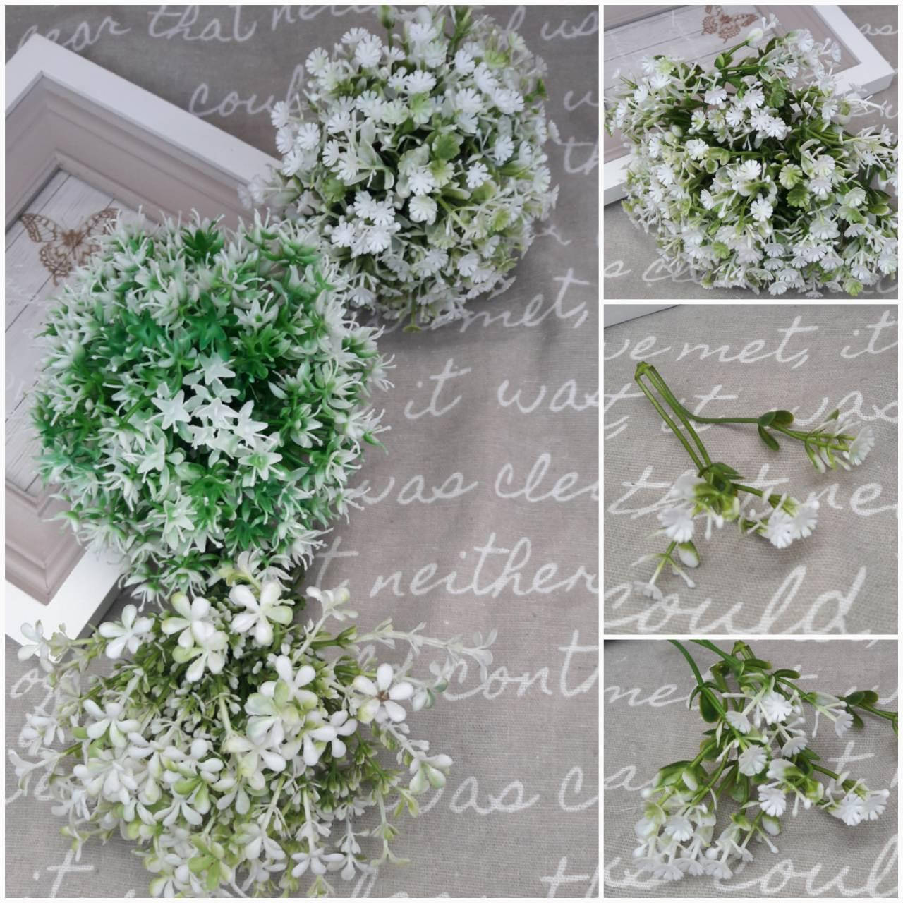 

Соцветие мелкоцветика, пластик, 3 вида, h-10см 30 шт\уп., 30/22 (цена 1 шт.+8грн.) снежинка