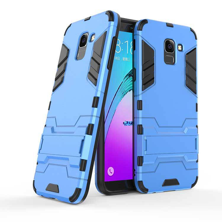 

PC + TPU чехол Metal Armor для Samsung Galaxy J6 2018 ​(7 цветов) голубой