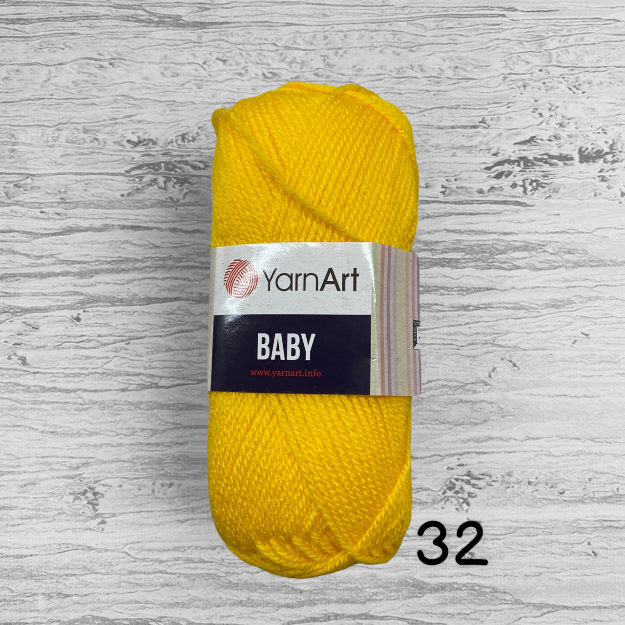 

Акрилова пряжа YarnArt Baby / ЯрнАрт бебі 32, жовтий, Желтый
