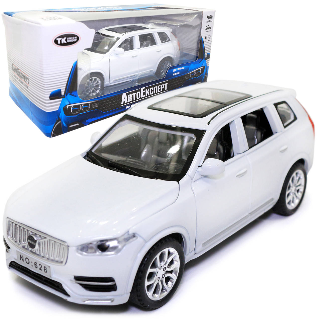 

Машинка игровая Volvo XC90 «АвтоЕксперт» джип Вольво металл белый звук свет 15*6*6 см (35585W)