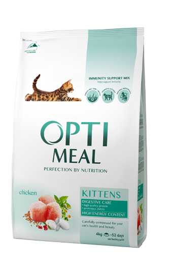 

Optimeal 4 кг для котят с курицей