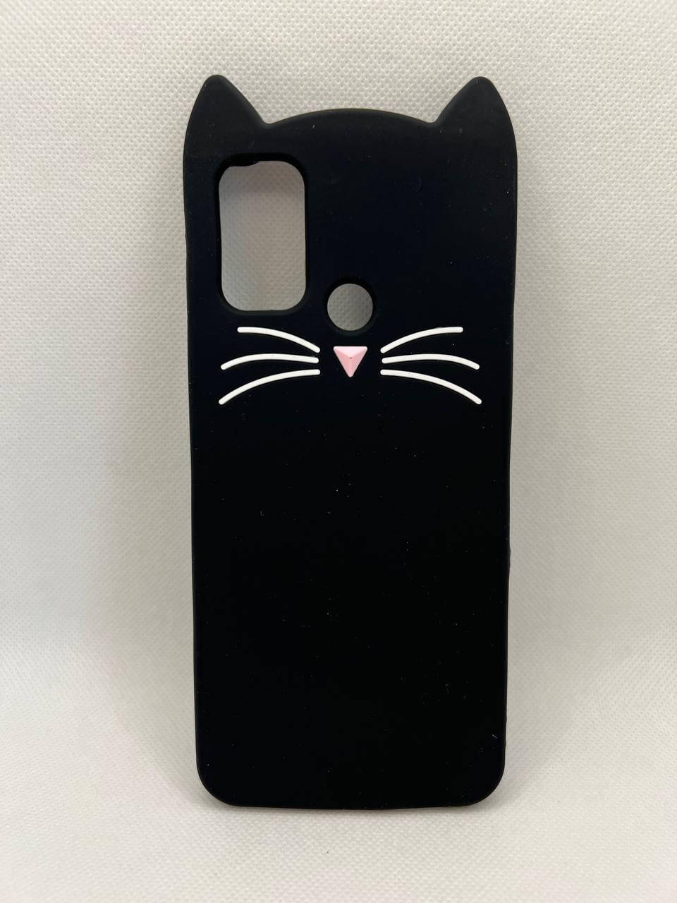

Резиновый 3D чехол для OPPO A53 Кот Усы, Черный