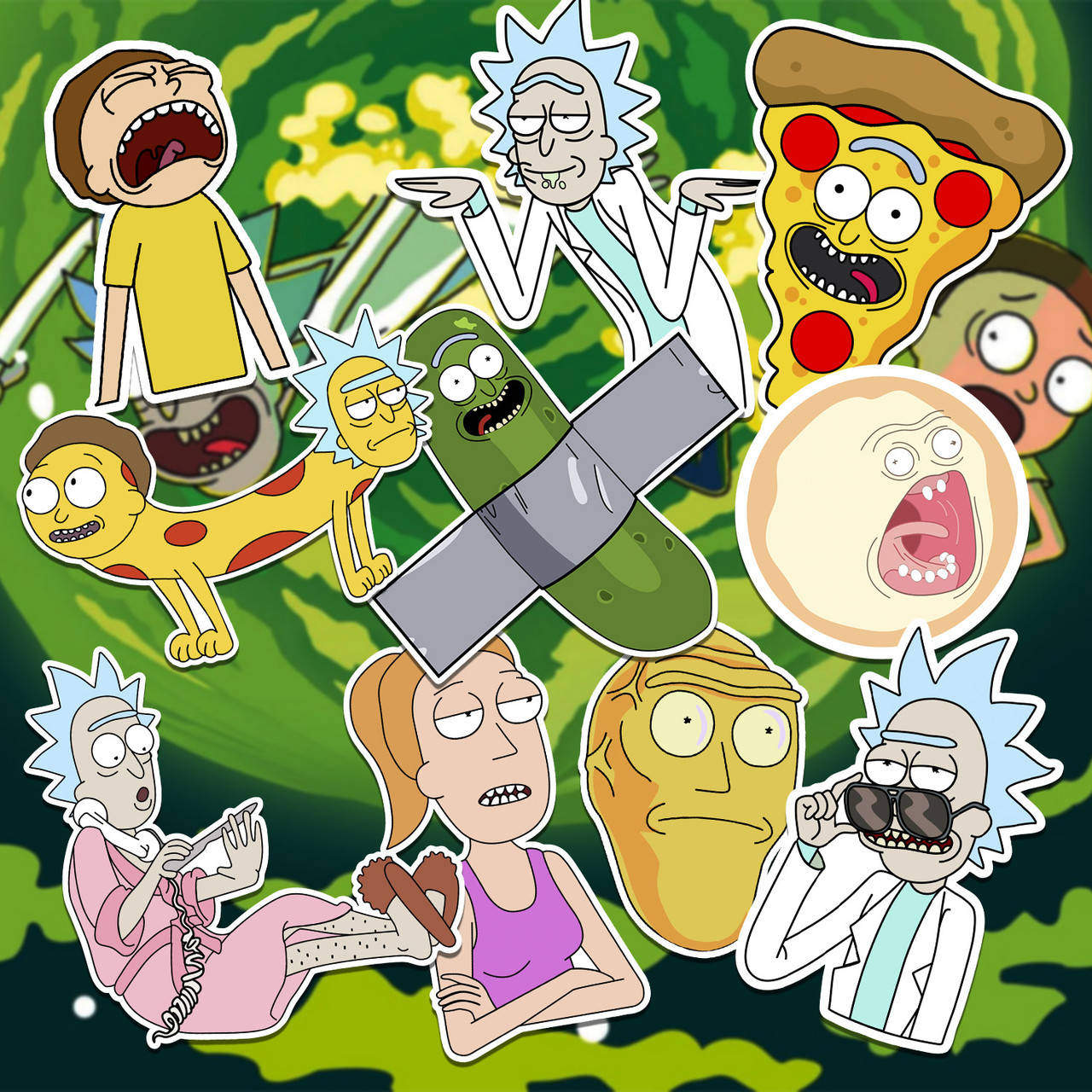 

Rick and Morty Set 10шт. Набор стикеров