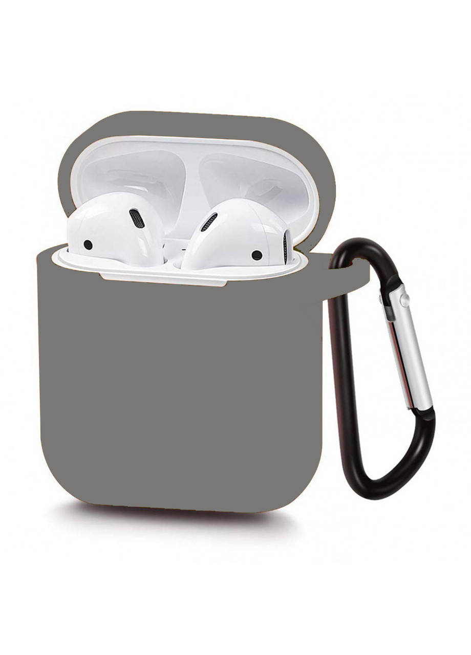 

Чехол ARM силиконовый с карабином для AirPods 1 Gray, Серый