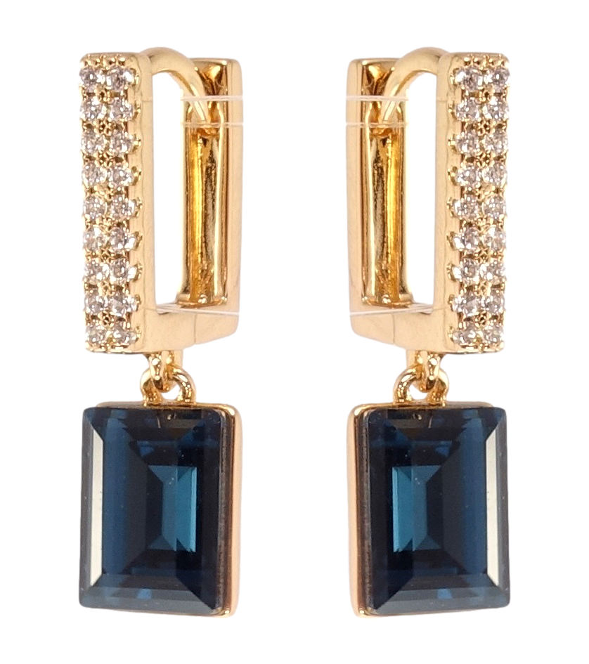 

Серьги Xuping Позолота 18K с кр-ми Swarovski подвески на колечках "Кристаллы Montana"
