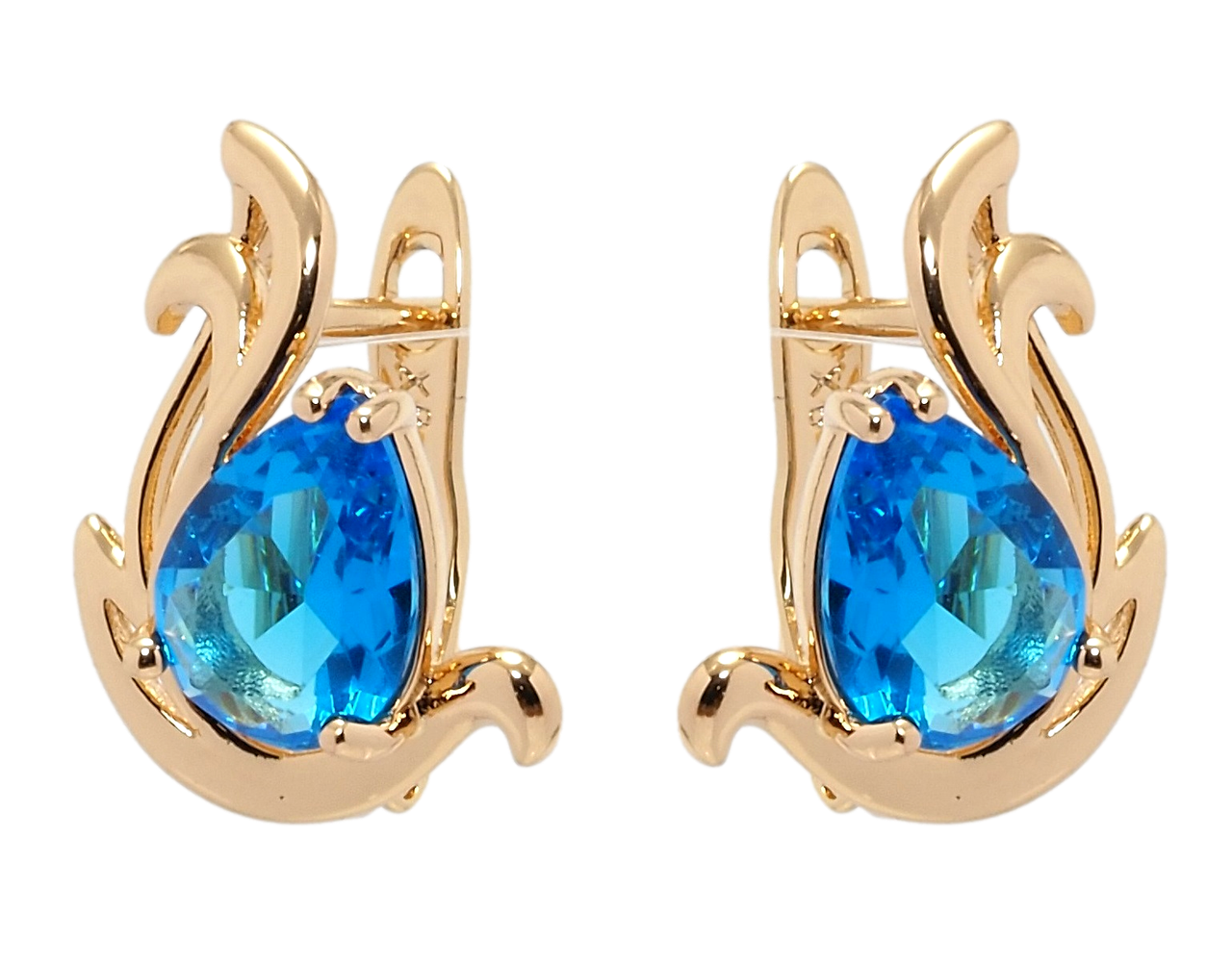 

Серьги Xuping Позолота 18K английский замок "Птица с голубым кристаллом"