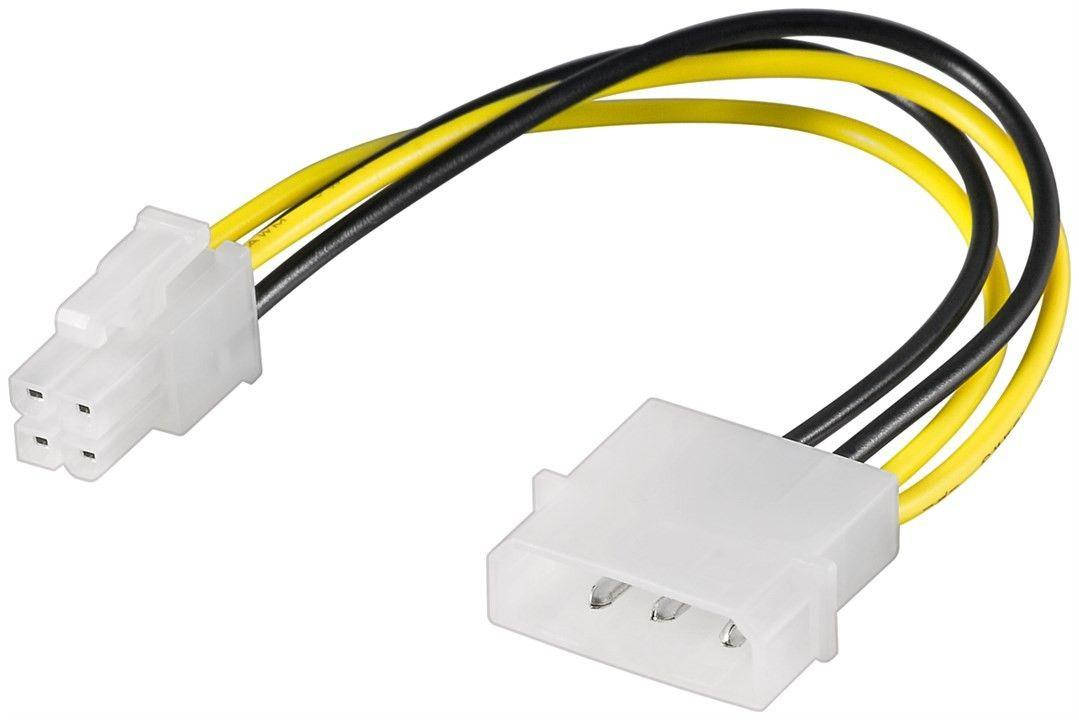 

Кабель живлення внутрішній ATX(EPS) 4p-MoleX M/M Goobay P4 0.16m(75.05.1362), Белый