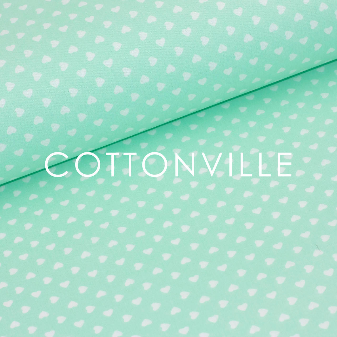 

Бязь Сердечки мини на мятном