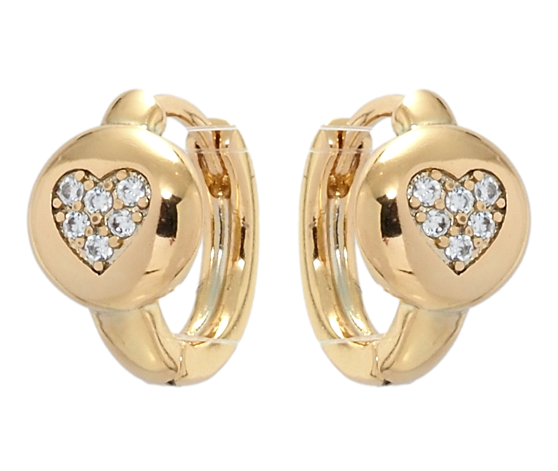 

Серьги Xuping Позолота 18K колечки "Сердечки с цирконием"