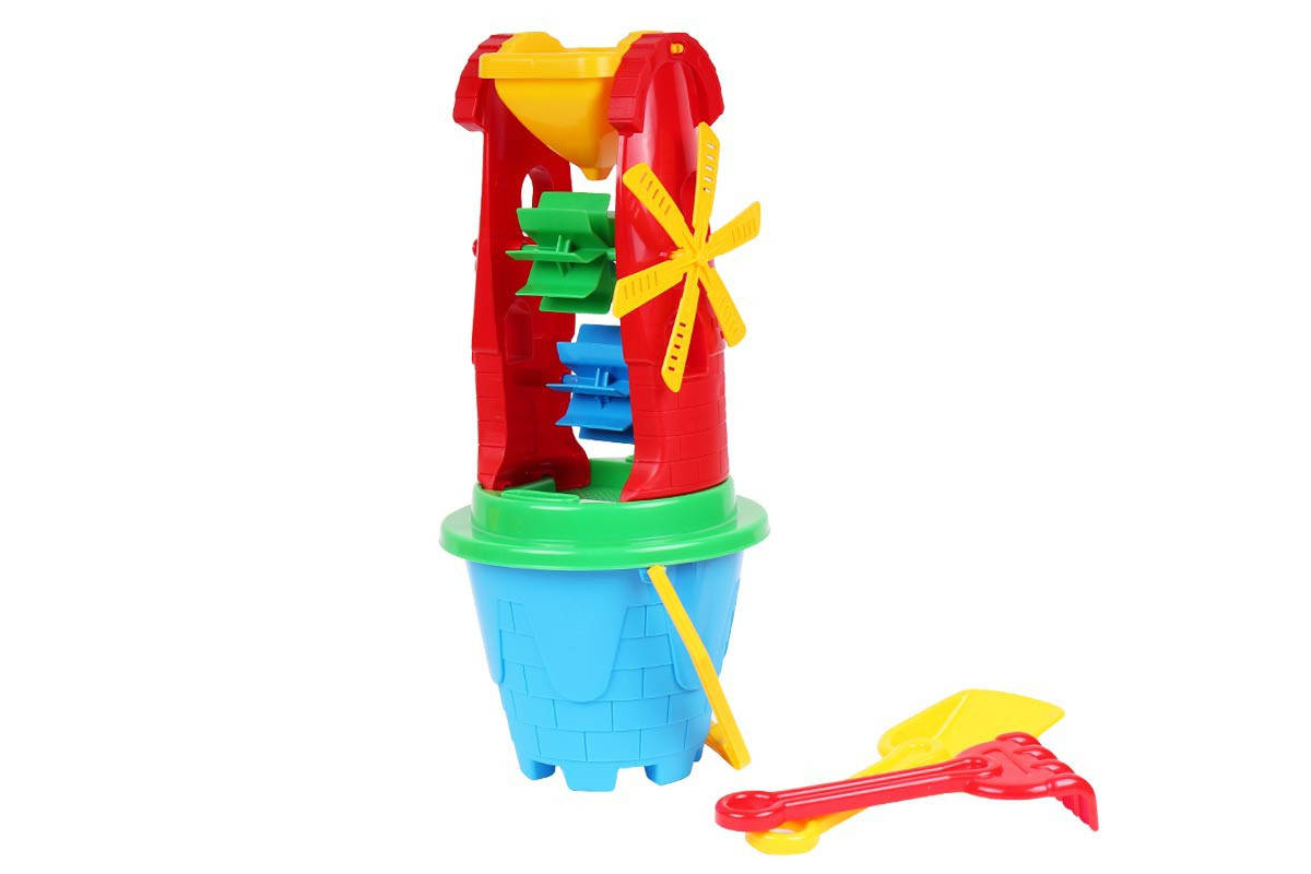 

Набор для игры в песочнице Мельница 2 ТехноК 2742 ведро лопатка сито игрушка детская пластиковая для детей