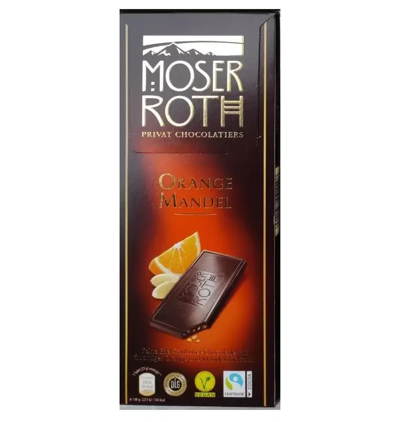

Шоколад черный апельсин с миндалем Moser Roth Orange Mandel 125 г