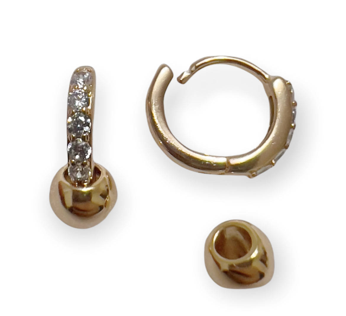 

Серьги 2в1 Xuping. 18k