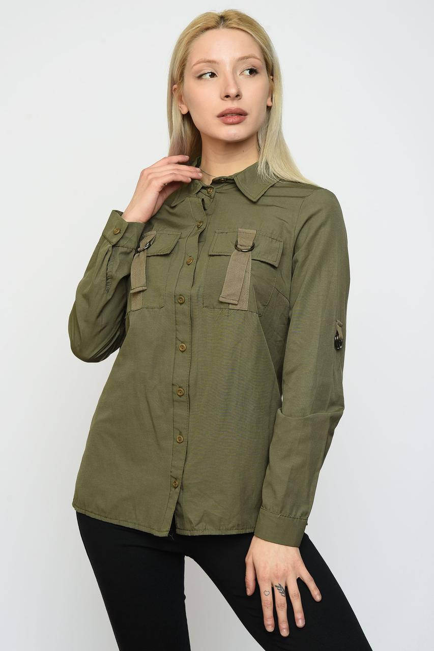 

Рубашка женская хаки 143255M