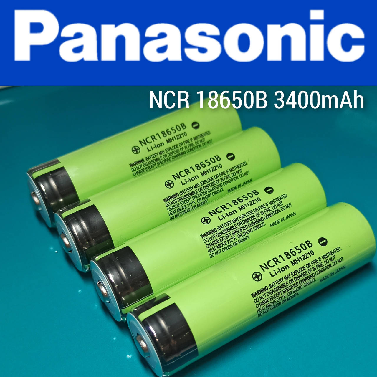 

Panasonic NCR 18650B 3400-3600 mAh button top выступающий +, без защиты.