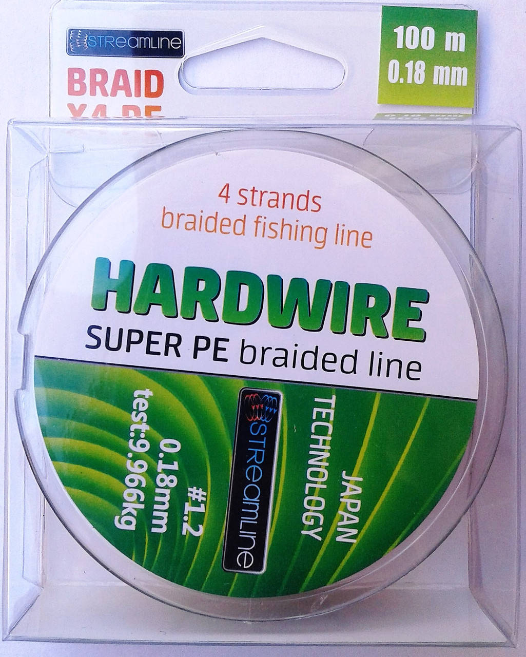 

Шнур STREAMLINE HARDWIRE 100m 0.18mm dark green 4-жильный, Зелёный