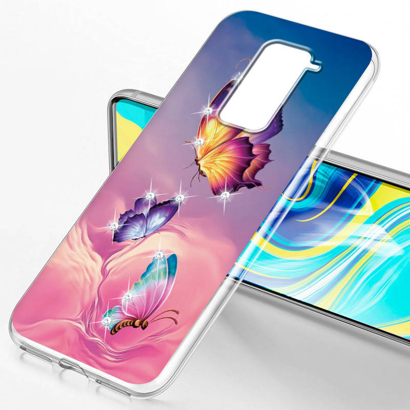 

Чехол BoxFace Xiaomi Redmi Note 9 со стразами Butterflies, Прозрачный