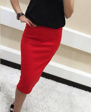 

Юбка карандаш - красная 42,44,46, Красный