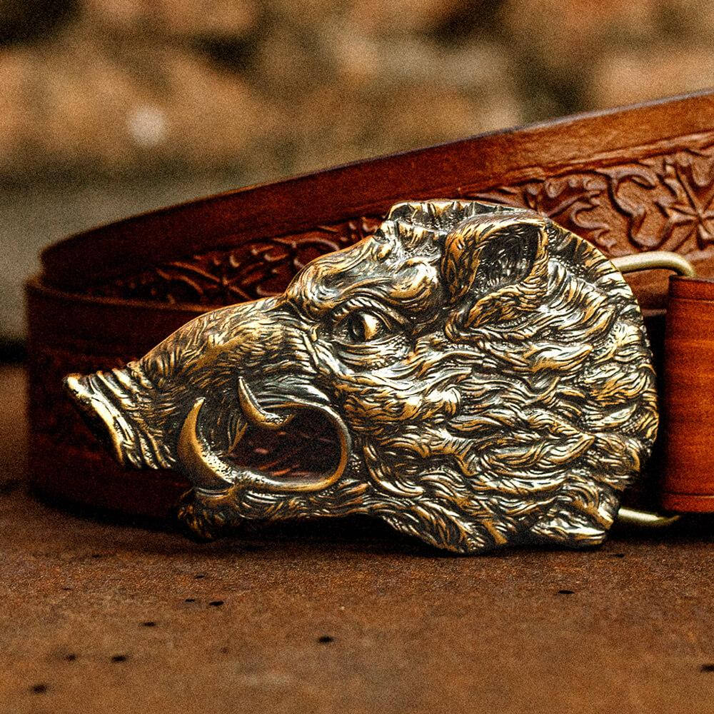 

Пряжка ДИКИЙ КАБАН на мужской ремень Gorillas Accessories, Коричневый