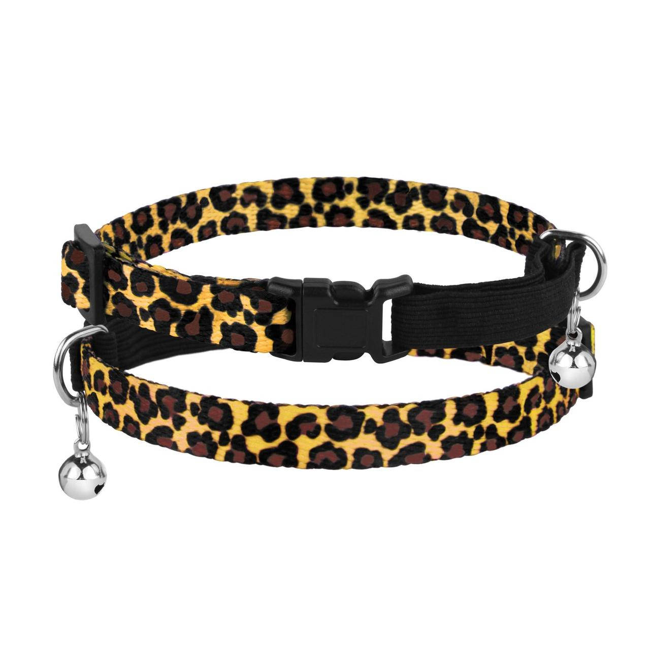 

Ошейник для Кошек Bronzedog Urban Леопард Нейлоновый с Пластиковой Пряжкой и Колокольчиком Классический
