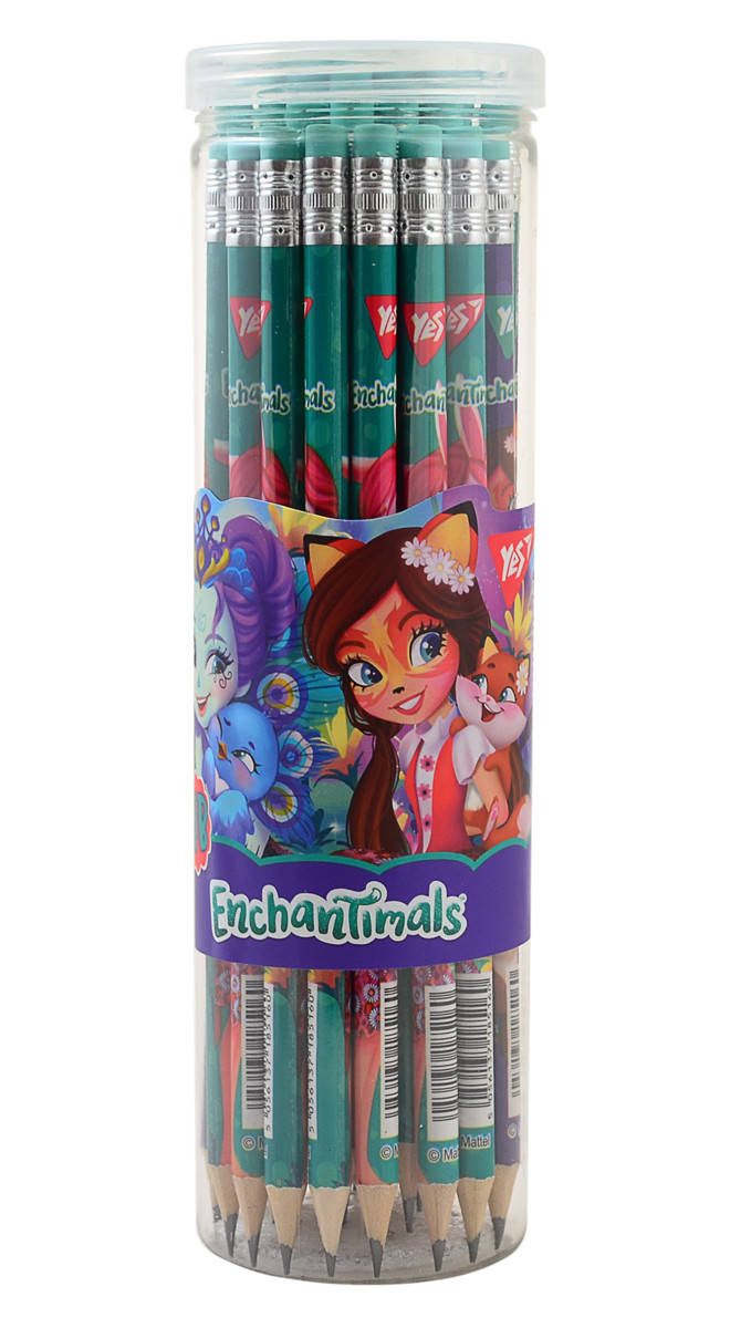

Олівець чорнографітний, круглий з ластиком "Enchantimals" YES