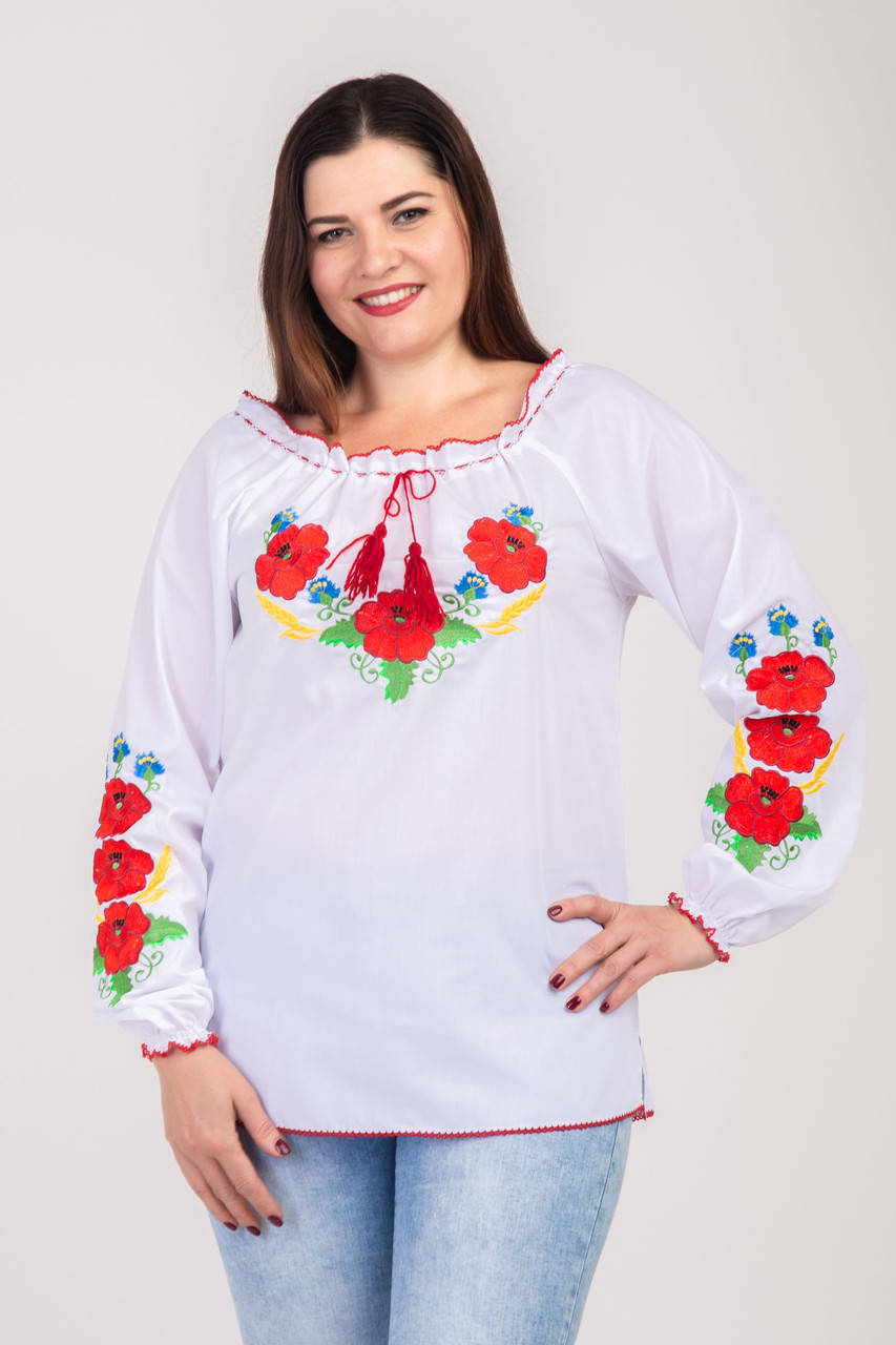 

Оригинальная женская вышиванка. Размеры 48-58, Белый