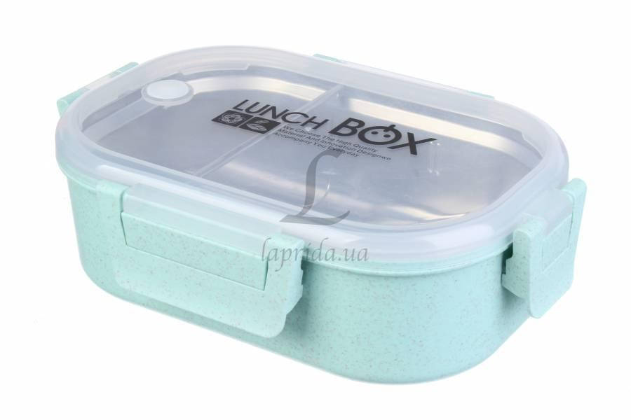 

Пластиковый эко ланч-бокс Аmaryllis съемный разделитель, зеленый, 600мл, 20х15х7см, с ложкой, ланч-бокс,