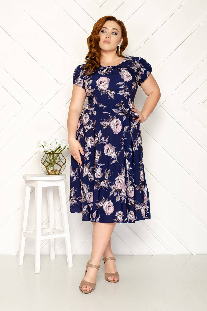 

Платье батальное миди 50-56 р