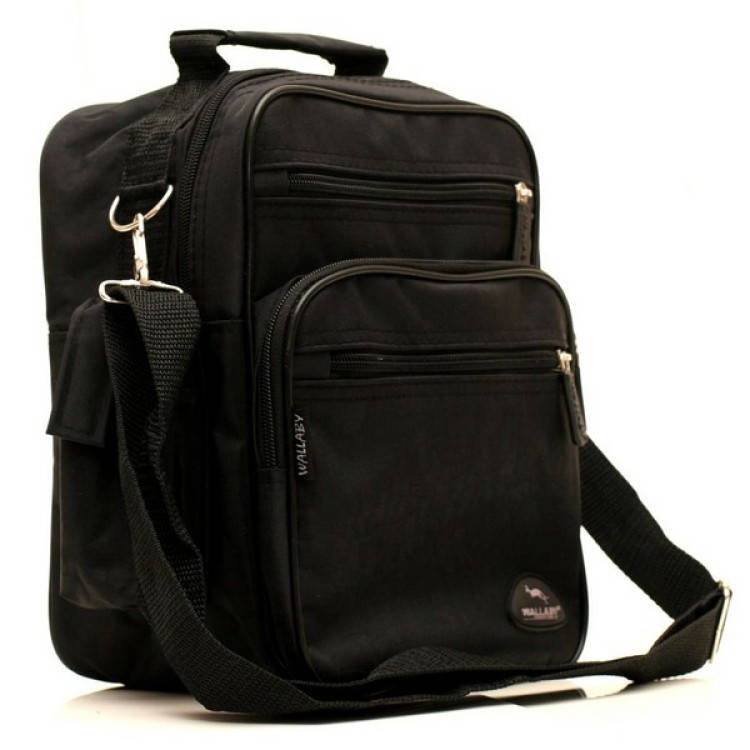 

Вертикальная мужская сумка из жатки Wallaby арт. 2665, Черный