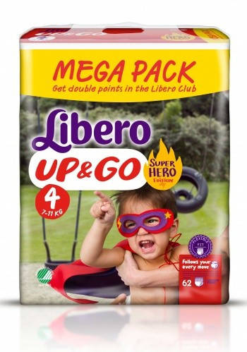 

Libero Трусики Up&Go 4 Maxi (7-11 кг) 62 шт (Hero)