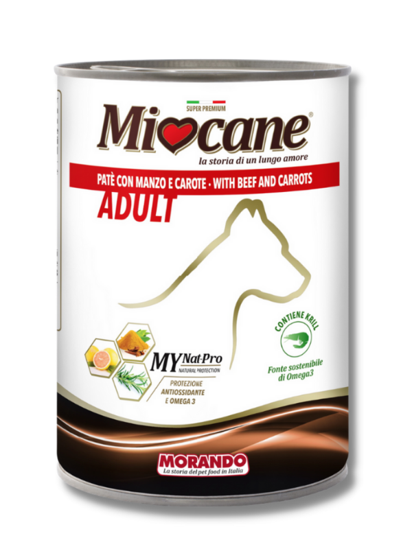 

Консервы для собак Morando MioCane, с говядиной и морковью 400 g
