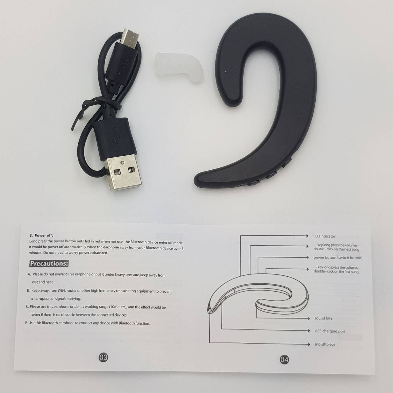 

Беспроводной наушник Bluetooth Y12 Comfortable to Wear, Черный