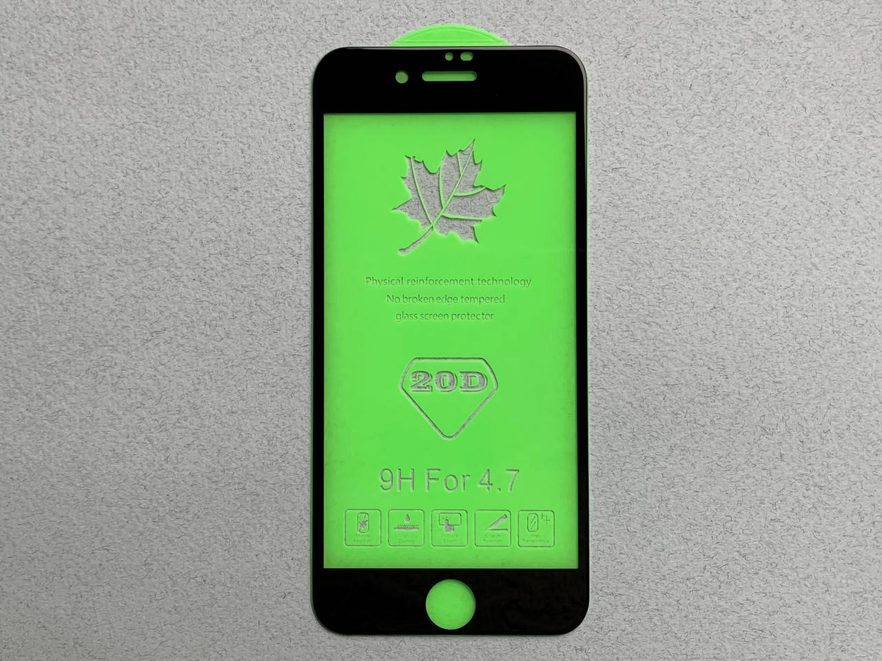 

Защитное стекло 20D для iPhone 8 высочайшего качества на весь экран с рамкой чёрного цвета, Черный