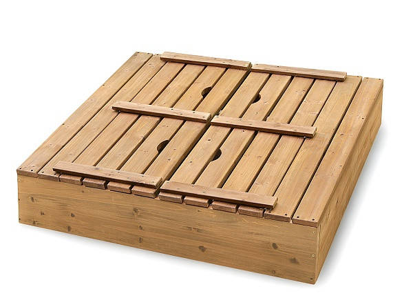 

Детская песочница лакированная с крышкой 145х145х30