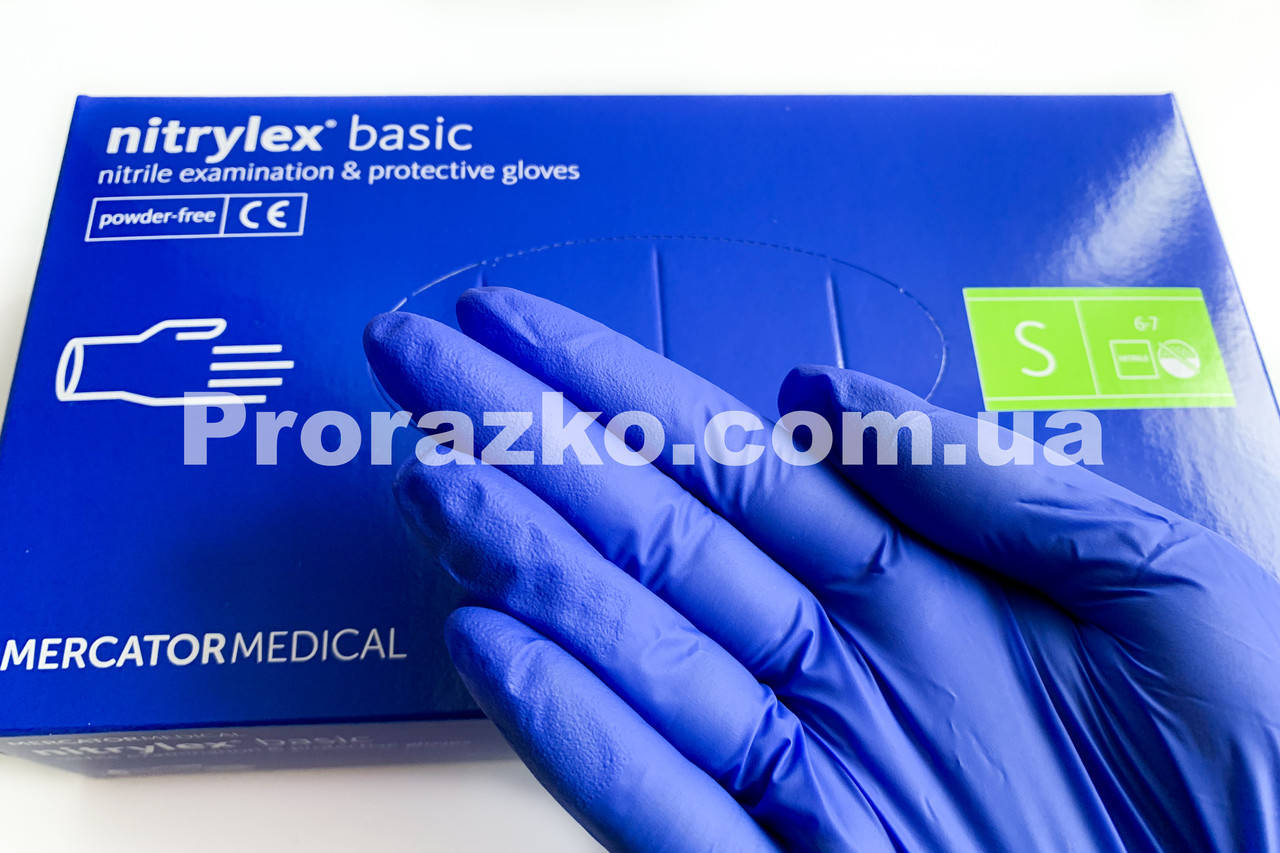 

Защитные перчатки нитрила Mercator Medical, , синие, 100 шт, Синий