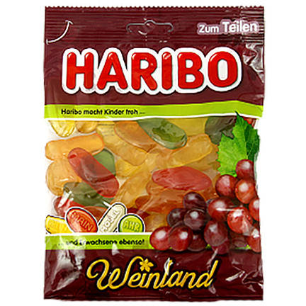 

Желейки Харібо виноградна країна Haribo weinland 200g (Код : 00-00012387)