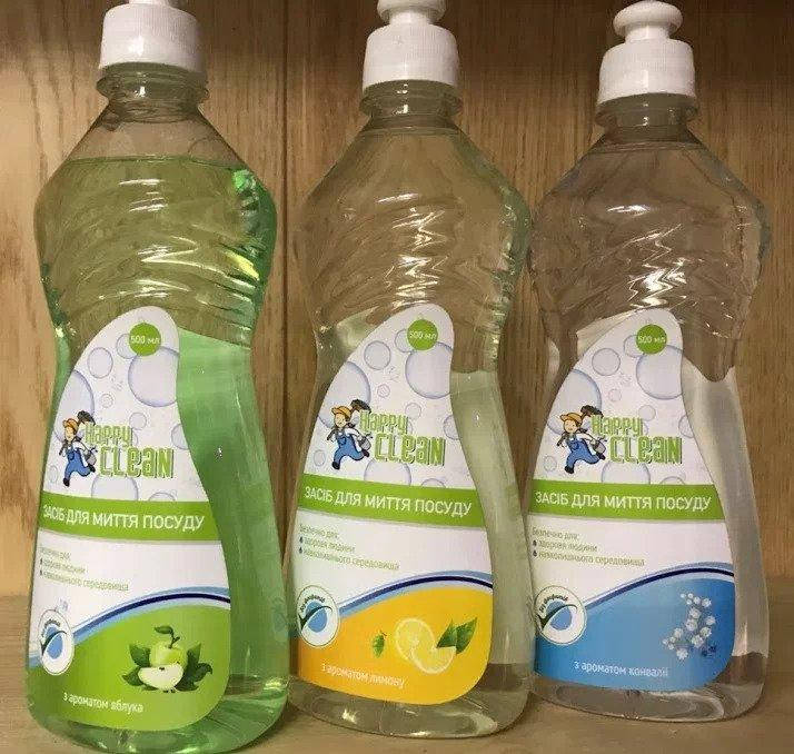

Засіб для миття посуду з ароматом лимона, яблука, конвалії Happy Clean 1 л