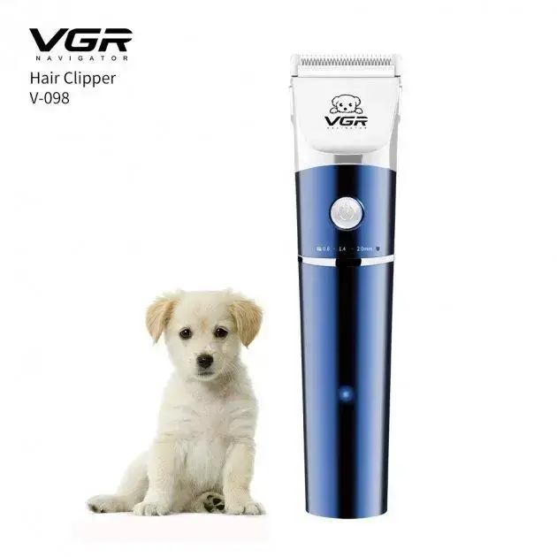 

Профессиональная машинка для стрижки животных (собак, кошек) VGR V-098 аккумуляторная для груминга + 4 насадки
