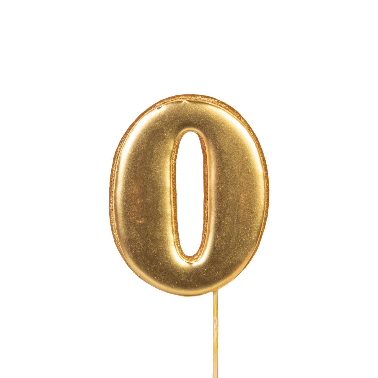 

Медово-имбирный пряник "Цифра 0", золотой, Белый