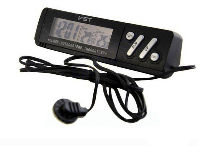 

Часы цифровые в авто VST-7067 c термометром внешним и внутренним