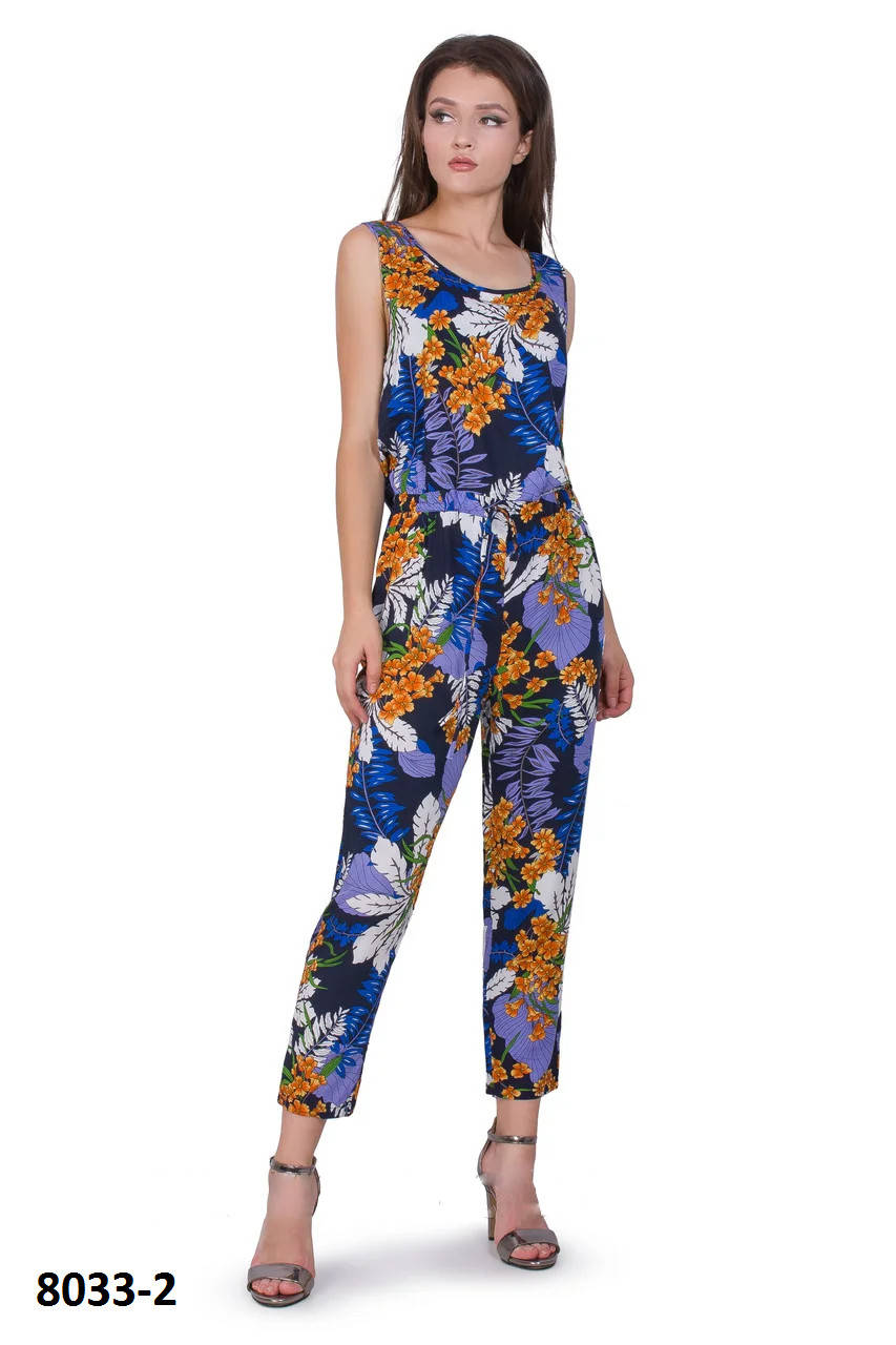 

Летний яркий штапельный комбинезон размеры 46-52