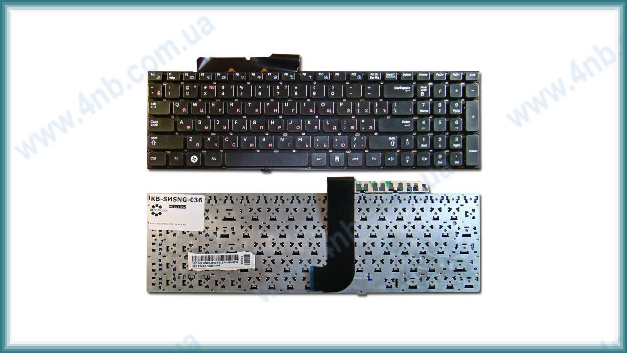 

Клавиатура для ноутбука SAMSUNG RC530 RF510 RF511 SF510 SF511 QX530 BLACK RU, Черный