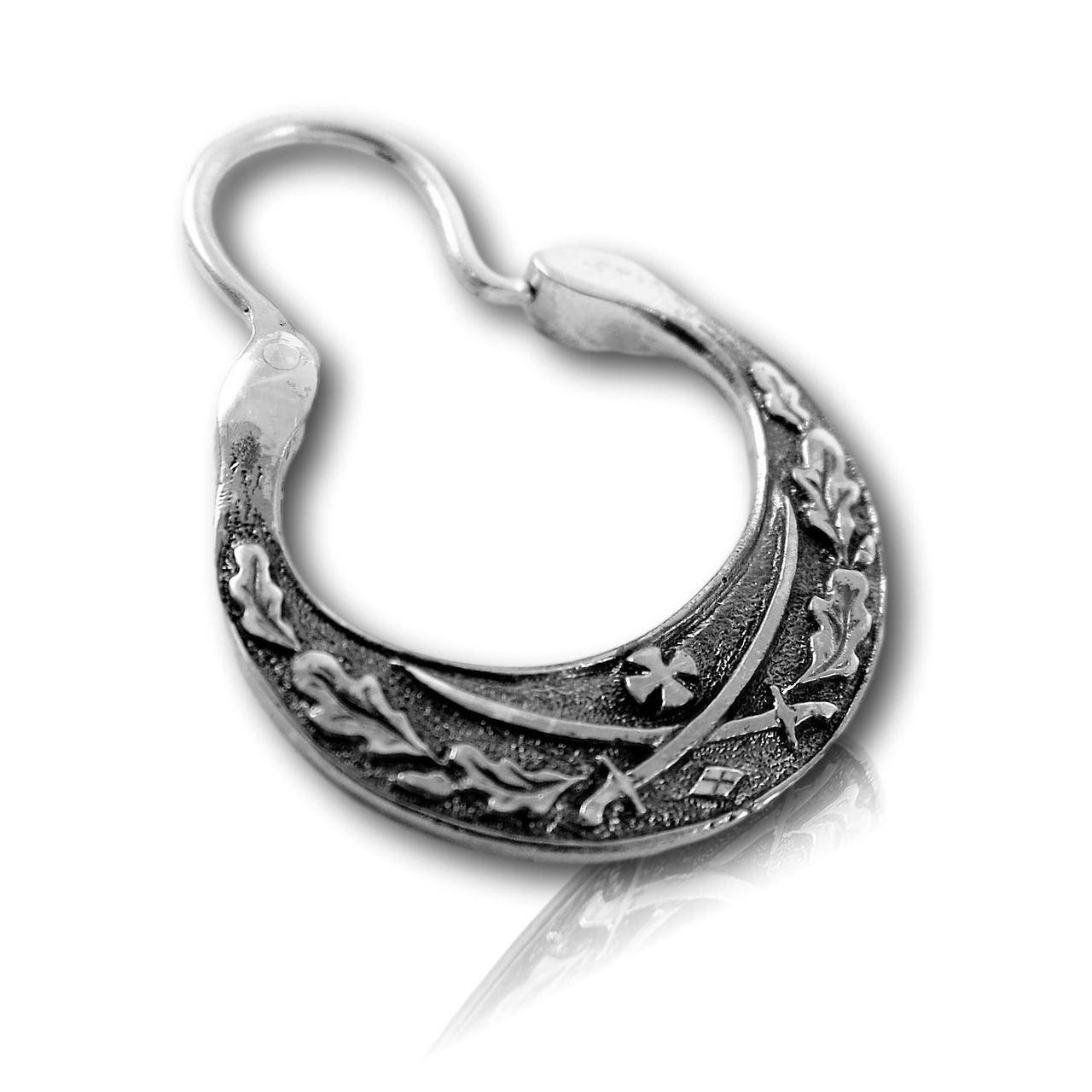 

Серьга казацкая мужская Сабли серебро