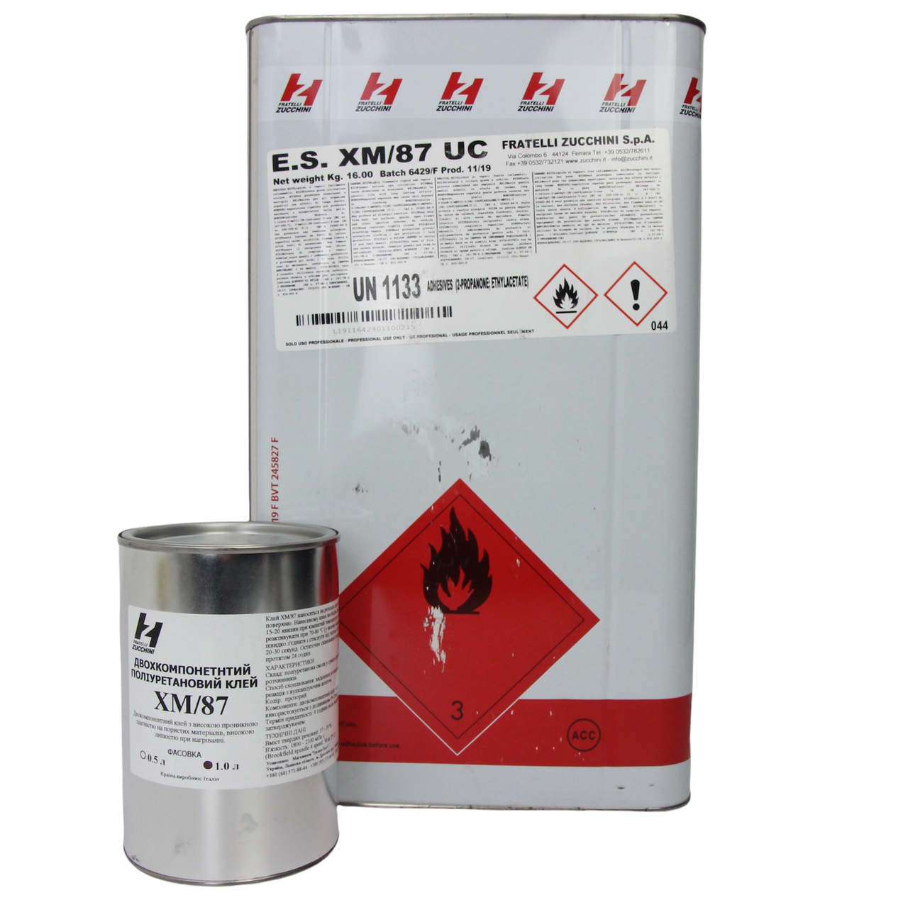 

Клей с термоактивацией E.S. XM/87 UC Fratelli Zucchini 1л, полиуретановый , Италия