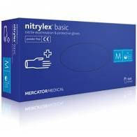 

Нитриловые перчатки одноразовые Mercator Medical Nitrylex Basic, синие (р. М), (50 пар/уп), Синий