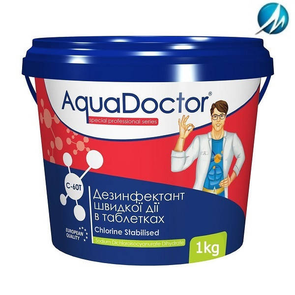

Дезинфектант на основе хлора быстрого действия AquaDoctor C-60T, 1 кг