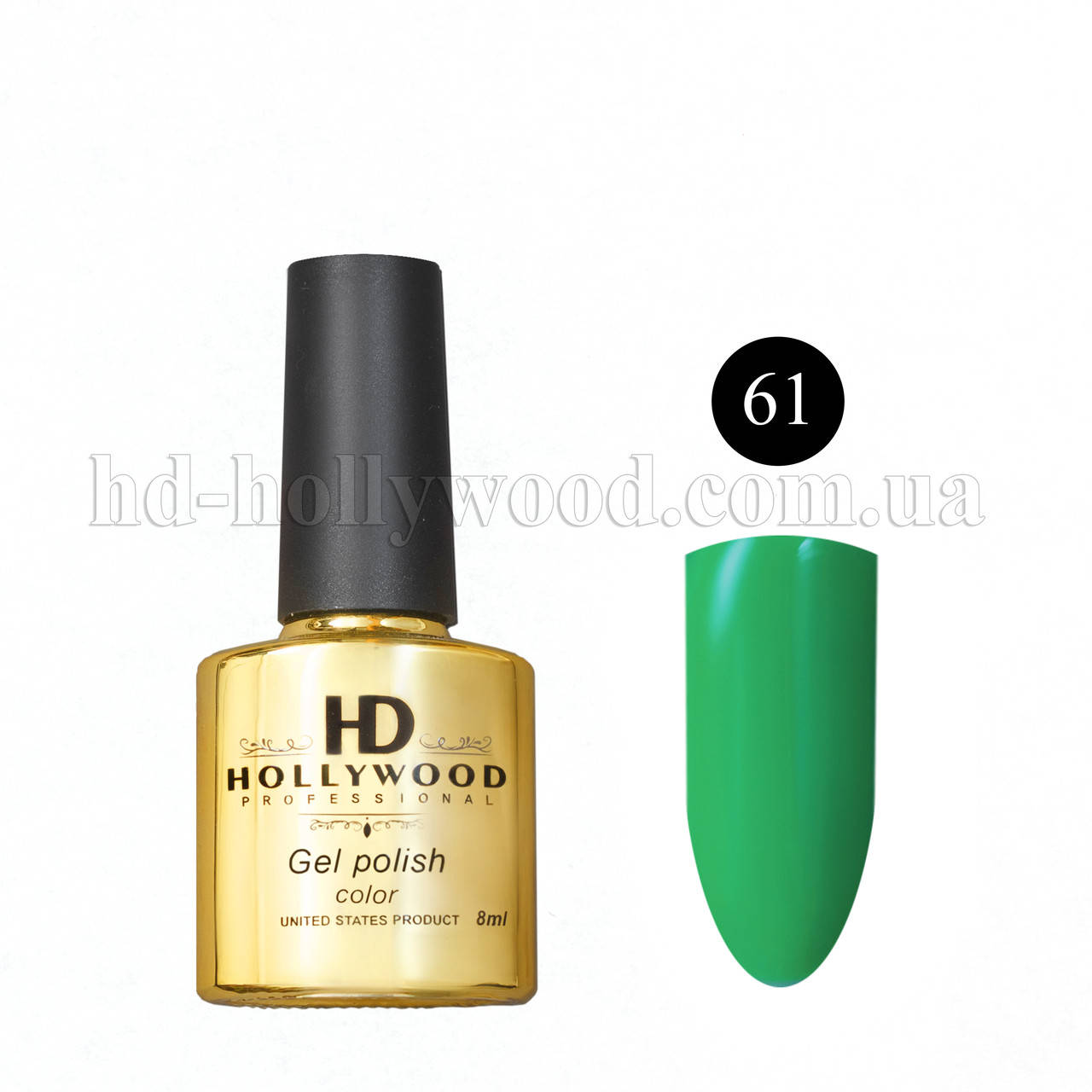 

Гель лак 61 Зеленый Плотный HD Hollywood 8 ml